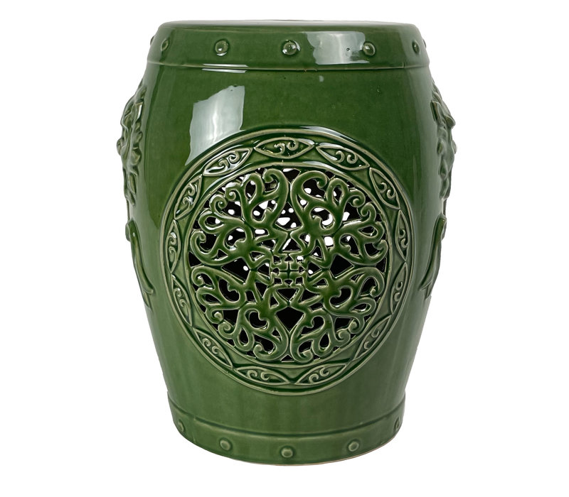 Taburete de jardín de cerámica D34xH46cm Dragón Verde Bosque