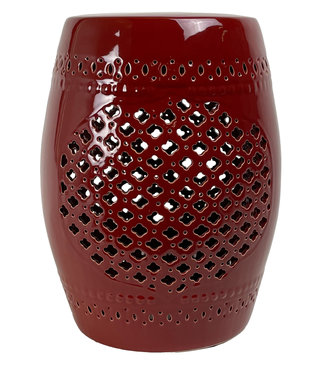 Fine Asianliving Sgabello da giardino in ceramica D34xH46cm rosso vino