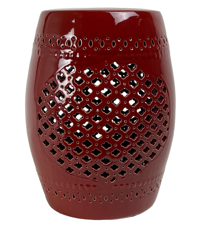 Taburete de jardín de cerámica D34xH46cm Rojo vino