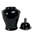 Pot à Gingembre Chinois Porcelaine Noir Brillant Argenté D25xH46cm