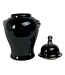 Zenzero Cinese Vaso Porcellana Nero Lucido Argento D25xH46cm