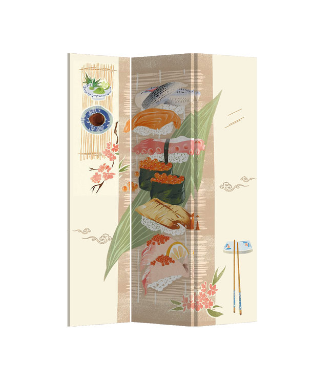 Room Divider Privacy Screen 3 Panels W120xH180cm Sushi
