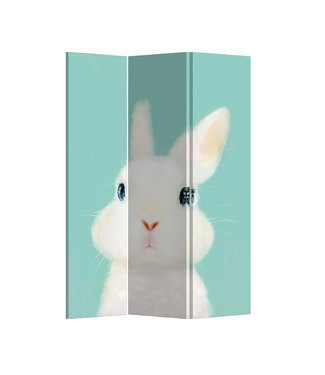 Fine Asianliving Room Divider Privacy Screen 3 Panels W120xH180cm White Bunny