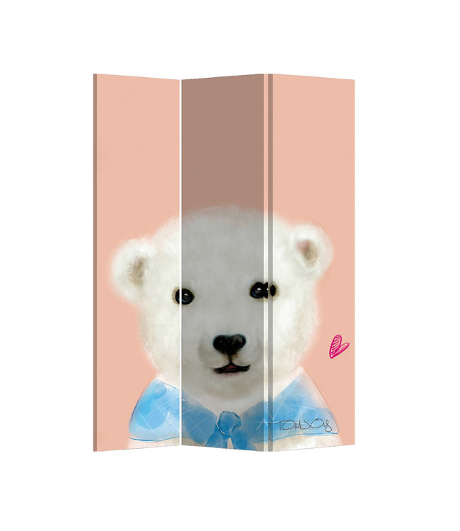 Room Divider Privacy Screen 3 Panels W120xH180cm Polar Bear