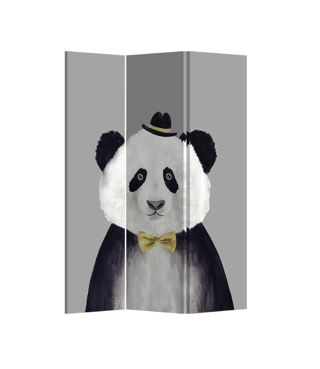 Paravento per Bambini L120xA180cm 3 Pannelli Panda