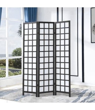 Fine Asianliving Paravent Japonais Shoji L135x180cm Noir - Nara