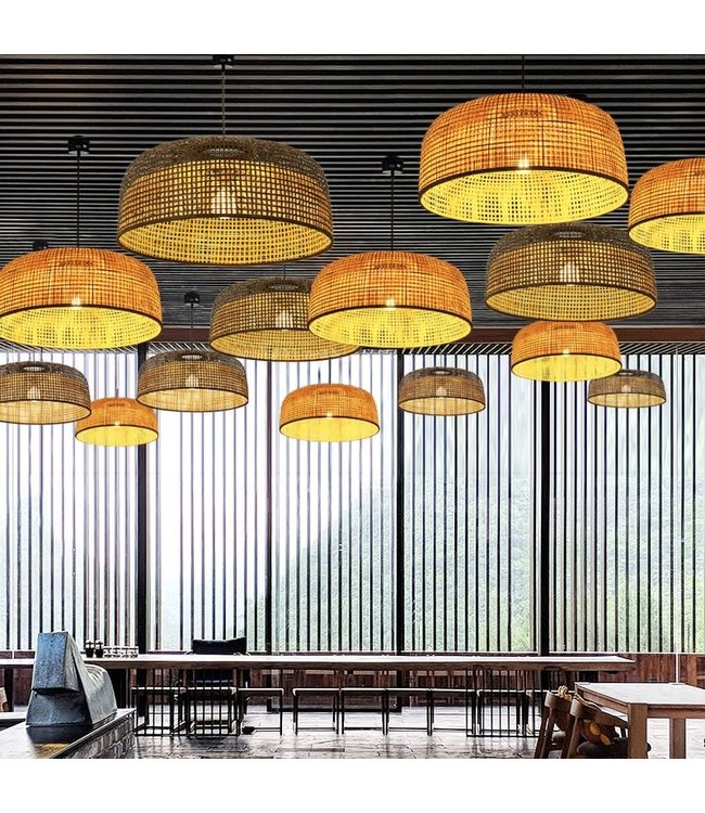 Bamboo Lampshade Pendant Light Handmade - Melbourne D65xH30cm