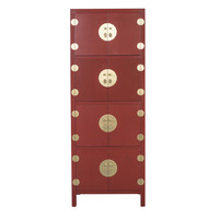 Chinesischer Schrank Rubin Rot - Orientique Sammlung - B67xT45xH180cm