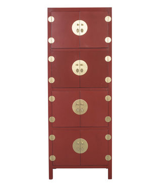 Fine Asianliving Armoire Chinoise Rouge Rubis L67xP45xH180cm - Orientique Collection