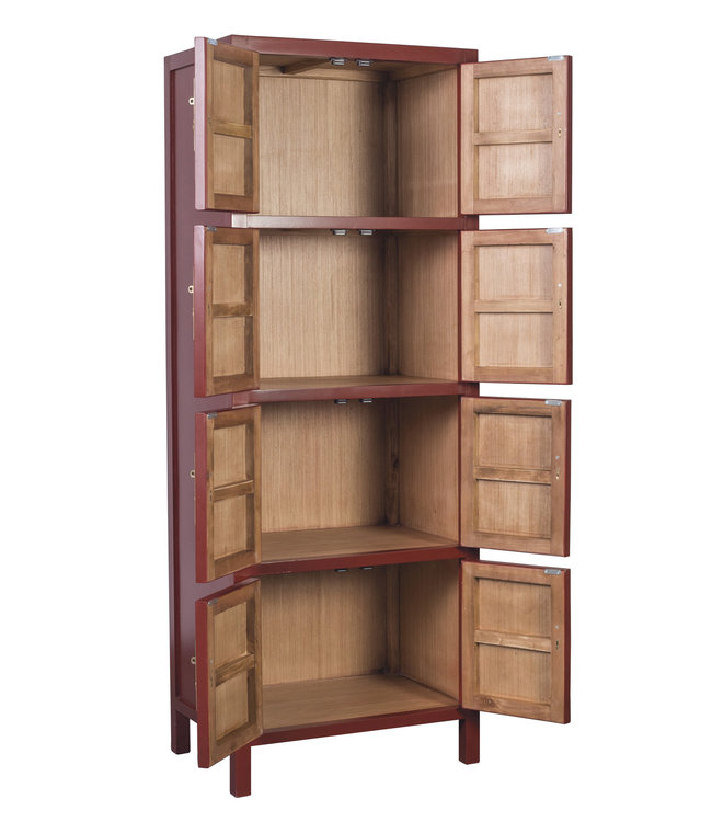 Chinese Kast Ruby Rood B67xD45xH180cm - Orientique Collectie