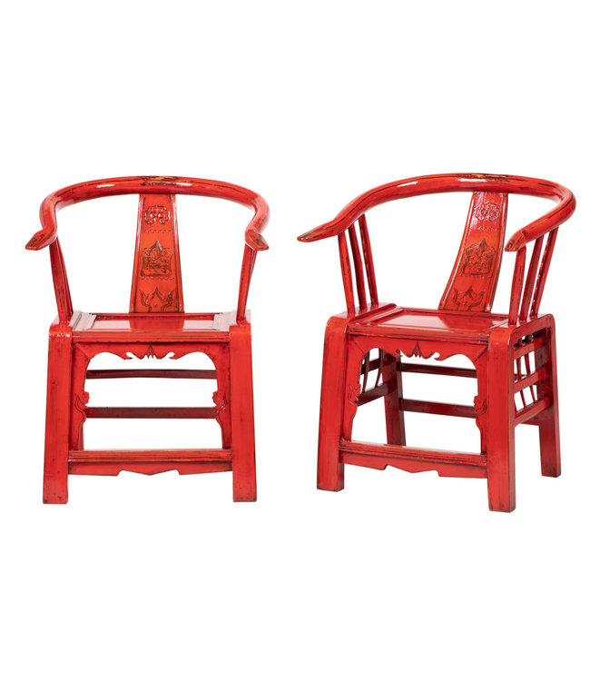 Sedia Cinese Classica Rossa L69xP69xA95cm