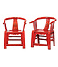 Chinese Chair Traditional Red W69xD69xH95cm