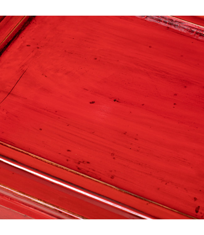 Antiker chinesischer Armlehnstuhl Traditionell Rot B69xT69xH95cm