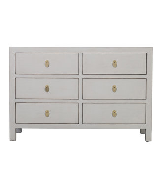 Fine Asianliving Commode Chinoise Gris Pastel L120xP40xH80cm