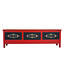 Mueble de TV Chino Rojo Pintado a Mano A155xP40xAlt42cm