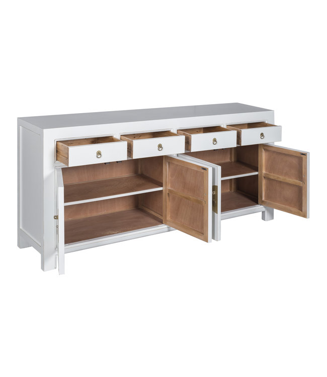 Chinesisches Sideboard Schnee Weiß Handgemalt B180xT40xH85cm