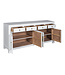 Credenza Cinese Bianca Neve Dipinto a Mano L180xP40xA85cm