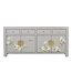 Credenza Cinese Grigia Pastello Dipinto a Mano L180xP40xA85cm