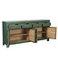 Credenza Cinese Verde Pino Dipinto a Mano L180xP40xA85cm