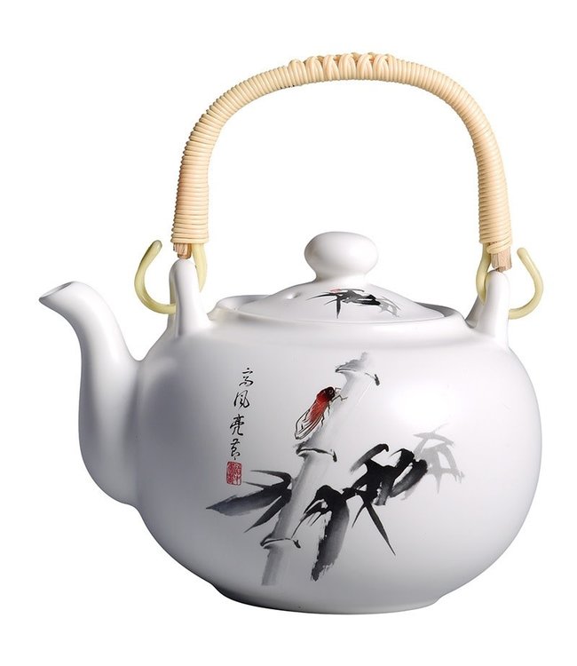 Chinese Tea Set/7 Porcelain Handpainted Bamboo