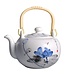 Chinesisches Teeservice Set/7 Porzellan Handbemalt Lotus Libelle Blau