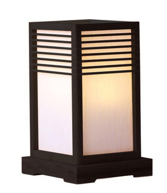 Lampe de Table Japonaise Noire Okinawa L20xP20xH32cm