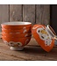 Japanese Tableware Lucky Cat Bowl Medium Oranje 15cm