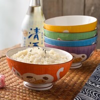 Japanese Tableware Lucky Cat Rice Bowl Blue 11cm