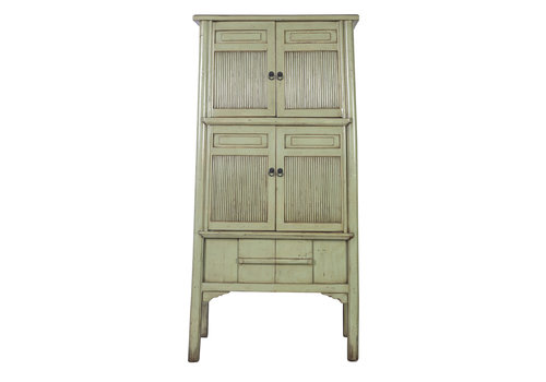Fine Asianliving Antique Chinese Cabinet Sage Green W92xD42xH189cm