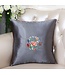 Chinese Cushion Grey Flowers 45x45cm