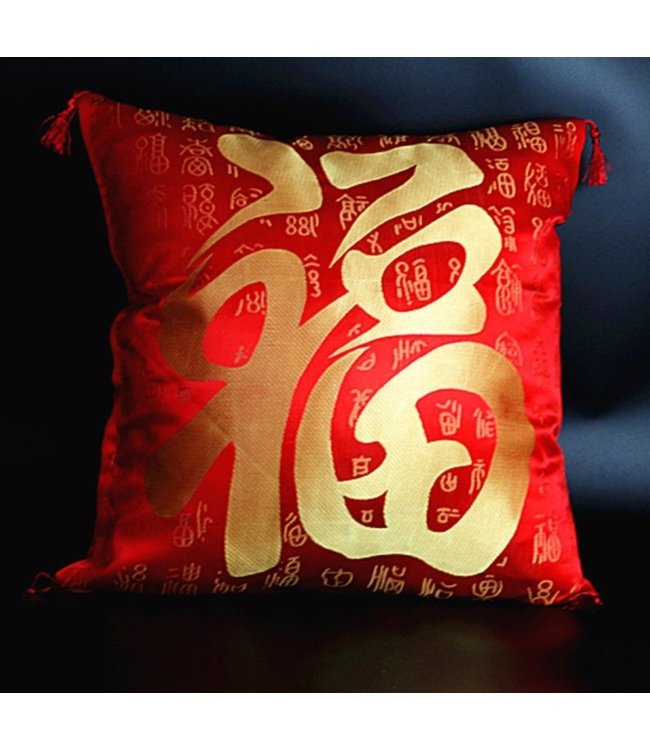 Coussin Chinois Rouge Luck 40x40cm