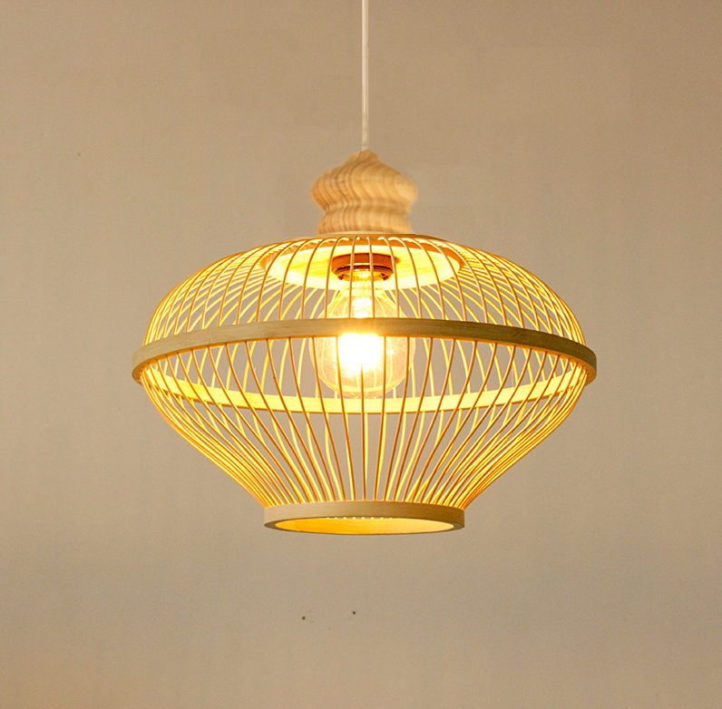 Bamboo Pendant Lamp Ceiling Lampshade Handmade Oaklyn Orientique