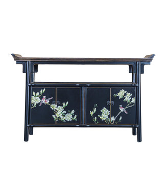 Fine Asianliving Chinese Sideboard Black Handpainted W143xD37xH87cm