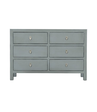 Fine Asianliving Chinese Chest of Drawers Olive Grey W120xD40xH80cm