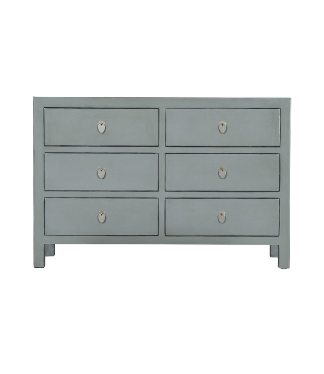 Chinese Chest of Drawers Olive Grey W120xD40xH80cm