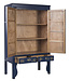 Armoire de Mariage Chinoise Bleu Nuit Peint à la Main  - Orientique Collection L100xP55xH175cm