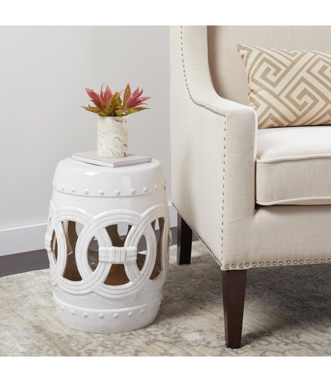 Keramik Hocker Coin Weiẞ T32xH43cm