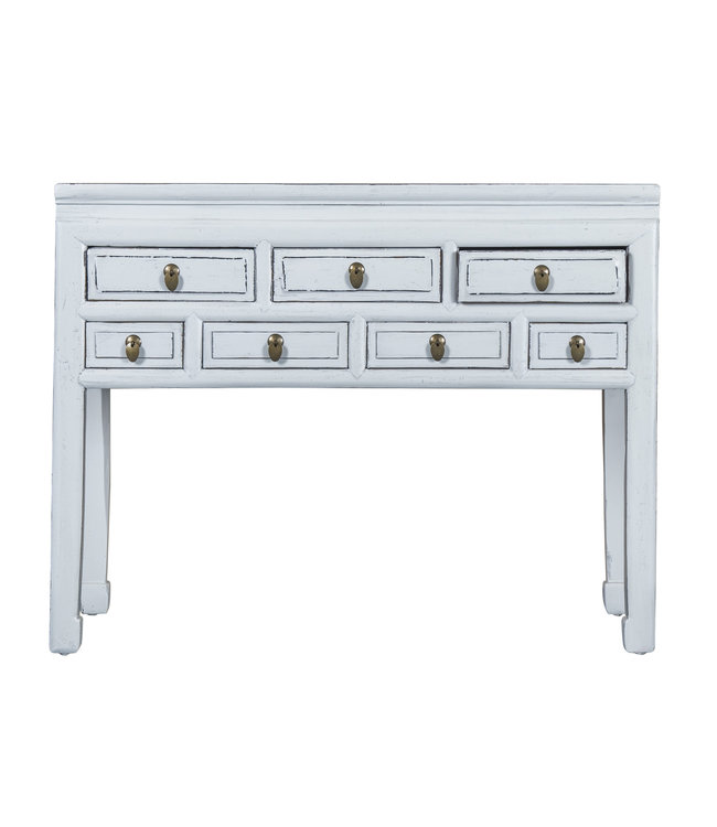 Tavolo Consolle Cinese Antico Polar Bianco L111xP45xA88cm