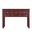 Console Chinoise Ancienne Rouge Foncé L121xP45xH87cm