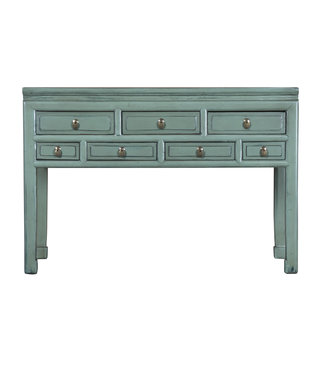 Fine Asianliving Antique Chinese Console Mint Green W121xD45xH89cm