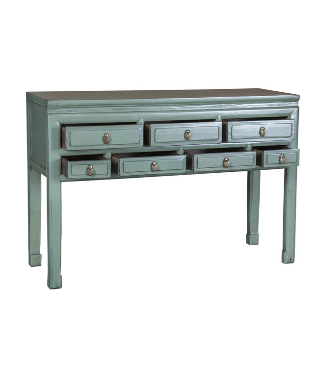 Console Chinoise Ancienne Menthe Verte L130xP45xH89cm