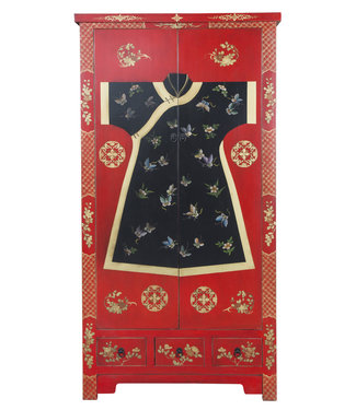 Fine Asianliving Armario Chino Rojo Kimono Pintado a Mano A100xP55xAlt190cm