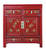 Antique Chinese Cabinet Red Butterflies Handpainted W80xD40xH80cm