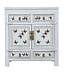 Fine Asianliving Antique Chinese Cabinet White Butterflies Handpainted W80xD40xH80cm