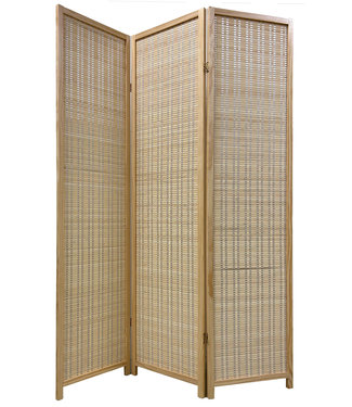 Fine Asianliving Bamboo Room Divider Natural 3 Panel W135xH180cm