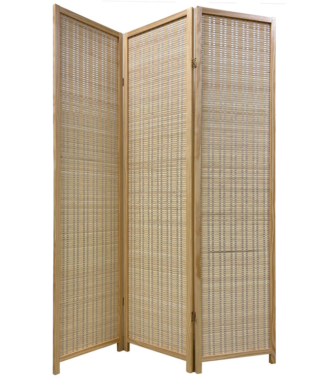 Bamboo Room Divider Natural 3 Panel W135xH180cm Orientique Asianliving