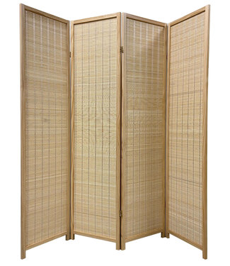 Fine Asianliving Bamboo Room Divider Natural 4 Panel W160xH180cm