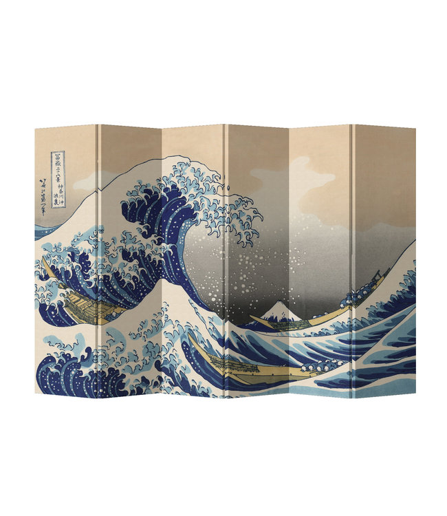 Paravento Giapponese L240xA180cm Hokusai La grande onda di Kanagawa