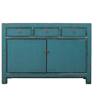 Fine Asianliving Antique Chinese Sideboard Teal High Gloss W128xD40xH89cm
