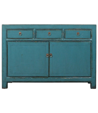 Fine Asianliving Buffet Chinois Ancien Turquoise Haute Brillance L128xP40xH89cm